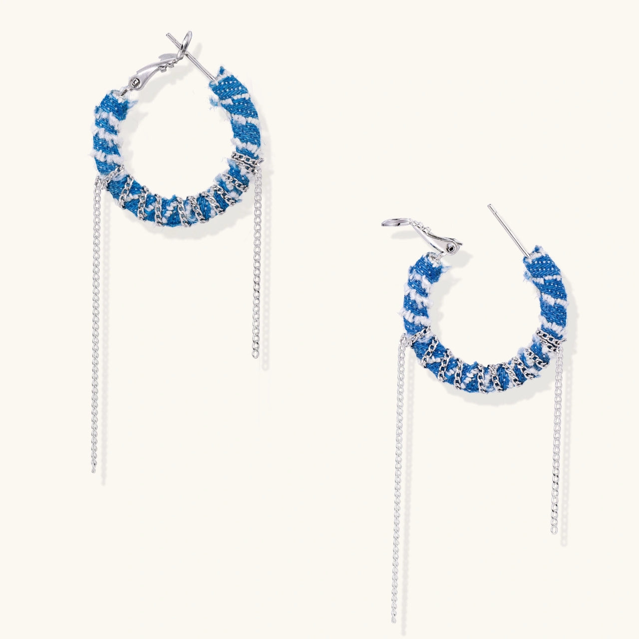 Brincos Argola Denim Chic Vellery