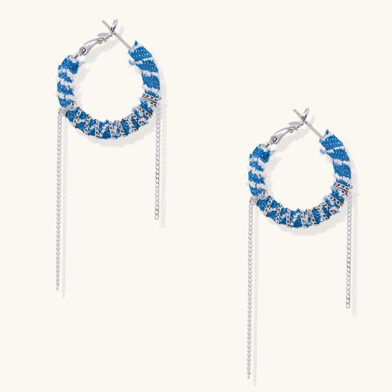 Brincos Argola Denim Chic Vellery