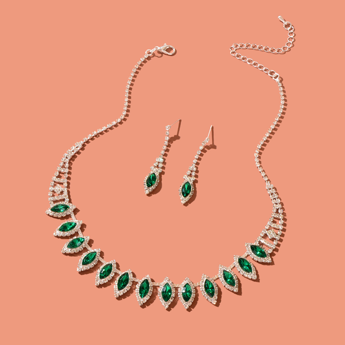 Conjunto Esmeralda Imperial Vellery — Colar e Brincos Luxo-0