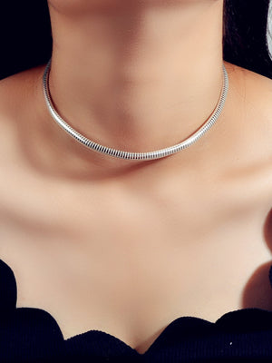 Colar Serena Vellery — Choker Prateada de Luxo Minimalista-0