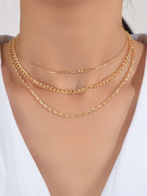 3 pcs Gold Silver Chain Boho Chic Minimalist Necklace Women Accessories Jewelry-1