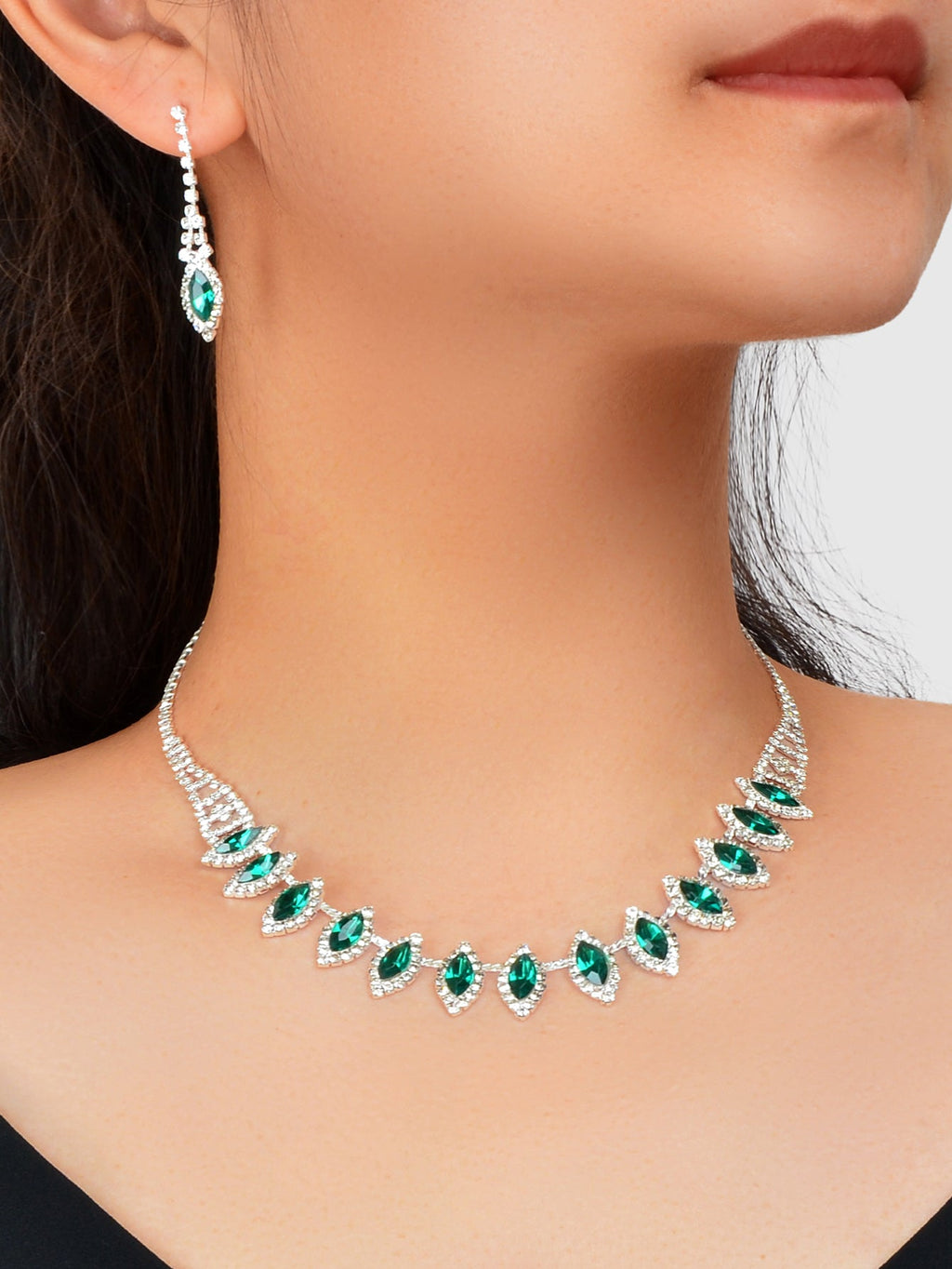 Conjunto Esmeralda Imperial Vellery — Colar e Brincos Luxo-1
