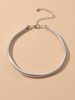 Colar Serena Vellery — Choker Prateada de Luxo Minimalista-1