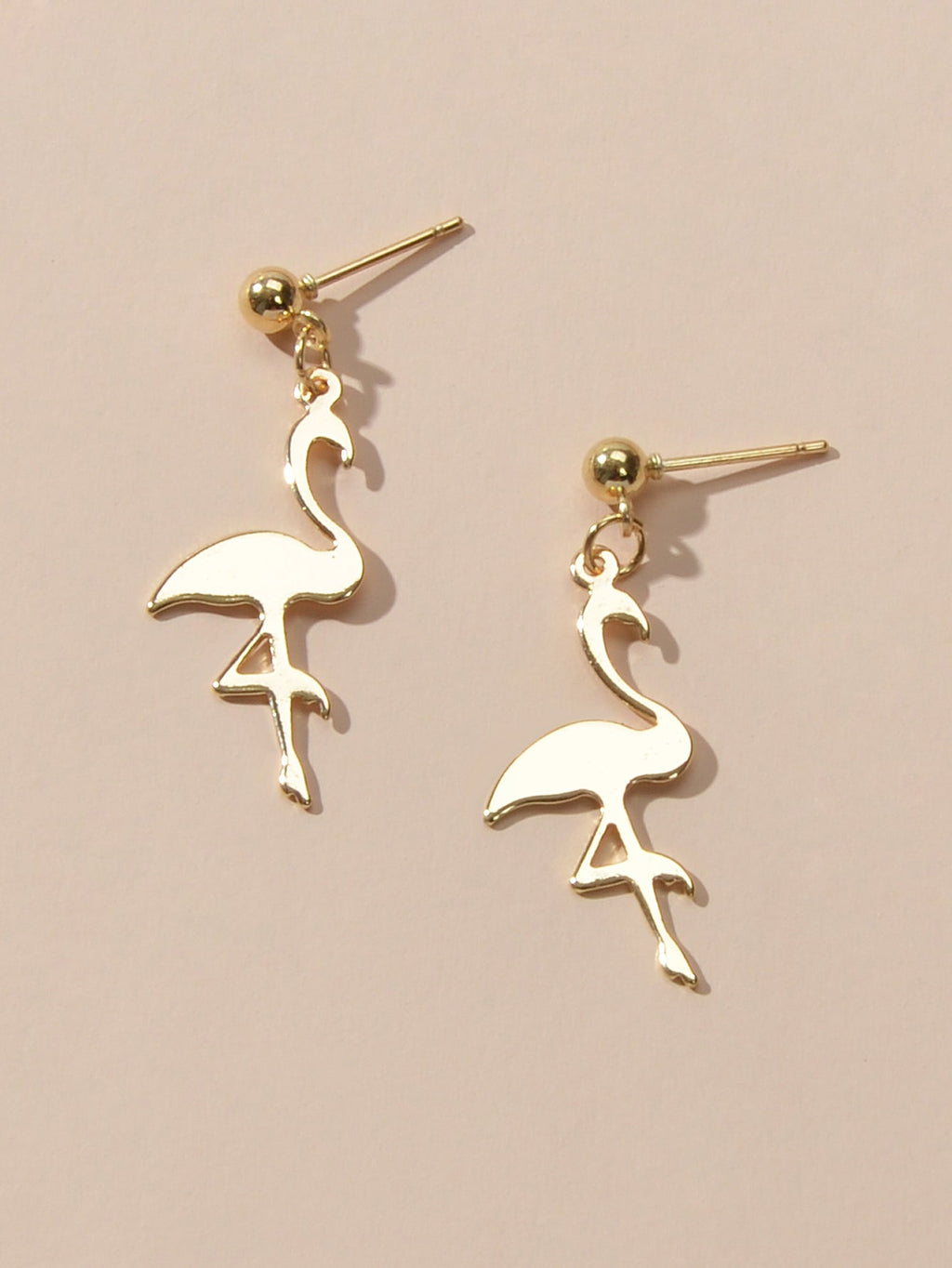 Brincos Flamingo Gold Vellery — Elegância Tropical Dourada-2
