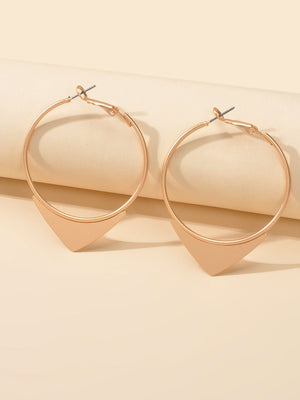 Punk Goth Hip Hop Style Triangle Circle Dangle Hoop Earrings Nice Collection-2