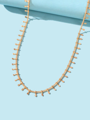 Classic Dainty Thin Charm Choker Gold Short Chain Necklaces Minimalist Jewellery-2