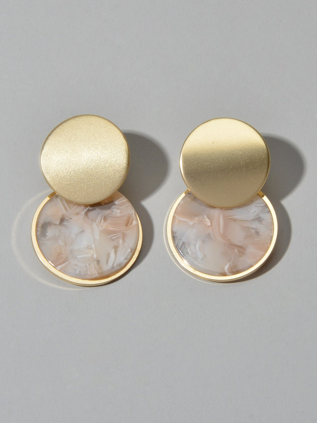 Brincos Marble Gold Disc Vellery