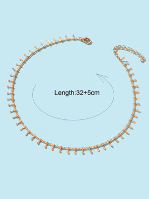 Classic Dainty Thin Charm Choker Gold Short Chain Necklaces Minimalist Jewellery-3