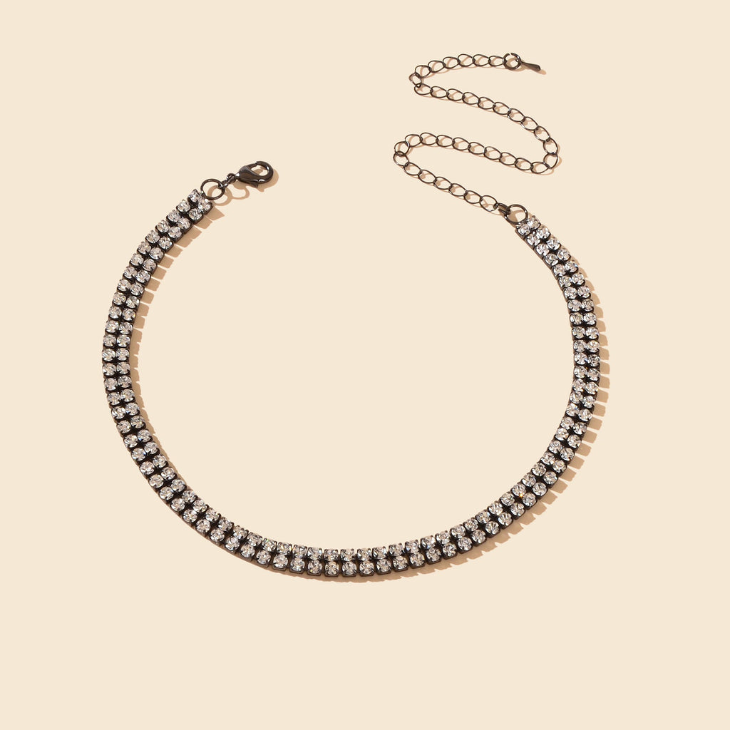 Colar Riviera Black Vellery — Elegância Minimalista em Zircônia Negra-1