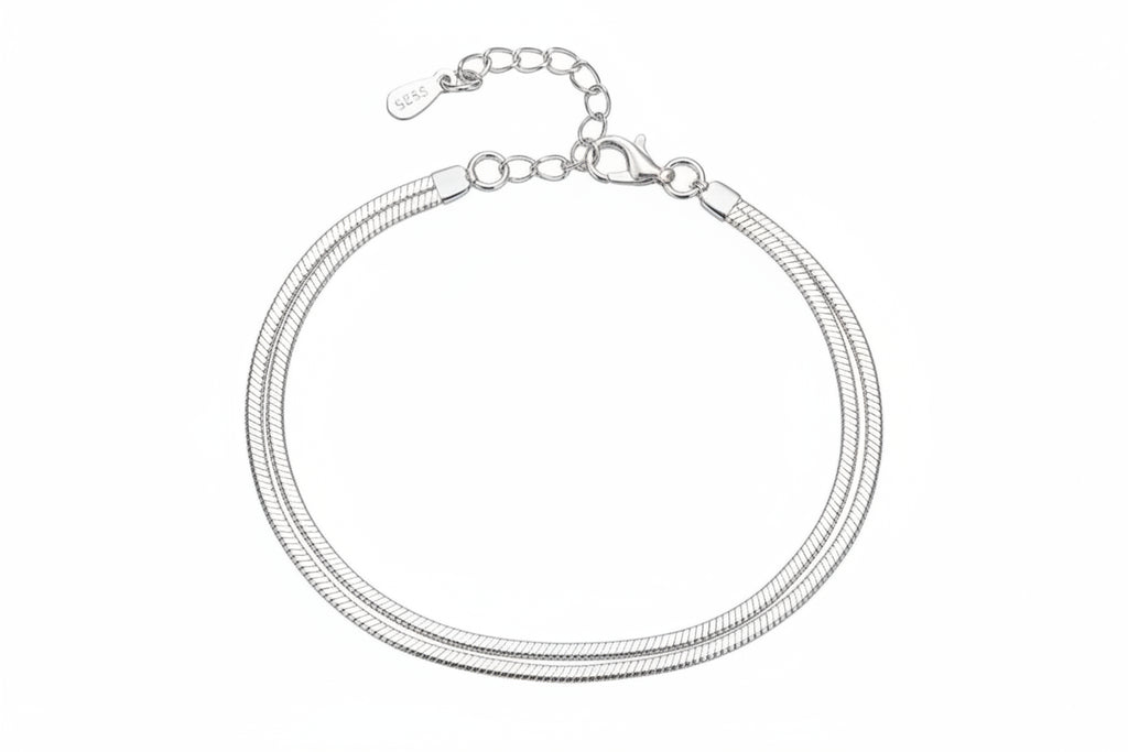Pulseira Tornozeleira Snake Silver Vellery
