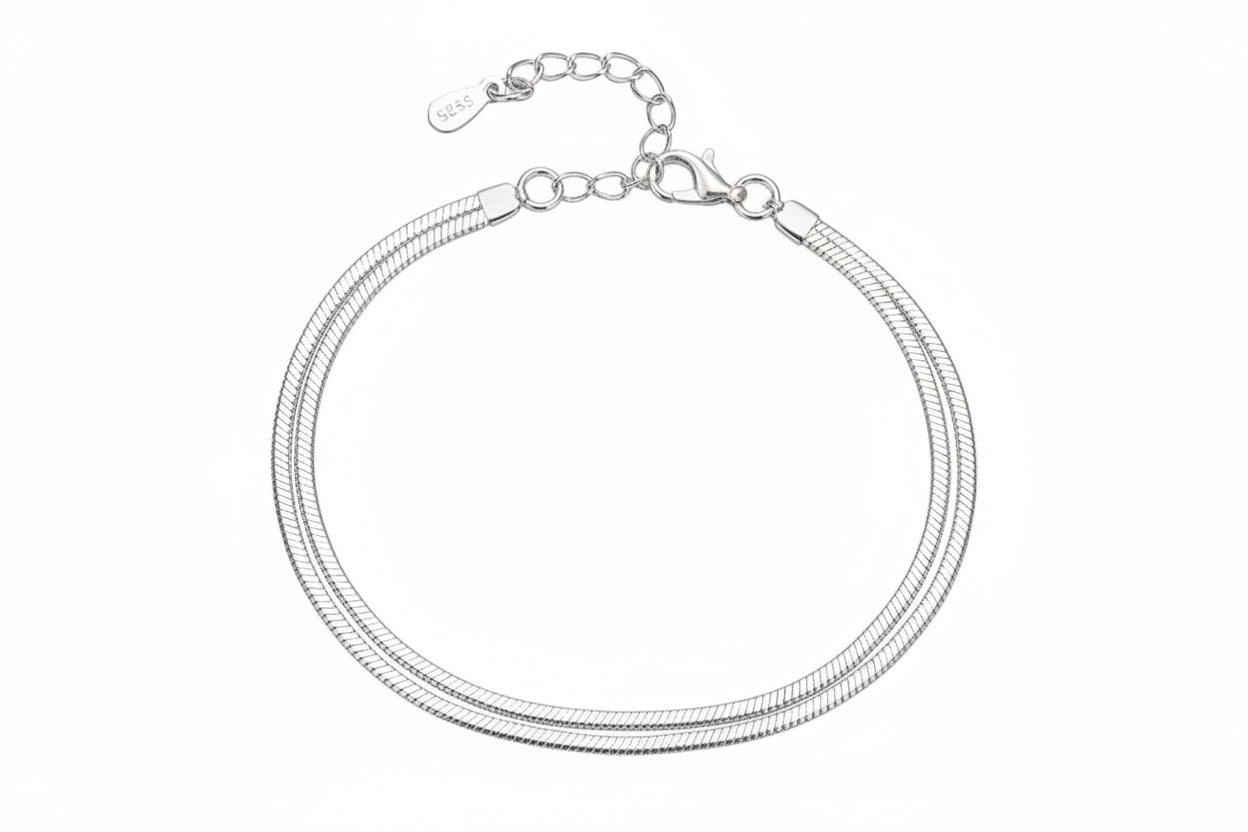 Pulseira Tornozeleira Snake Silver Vellery