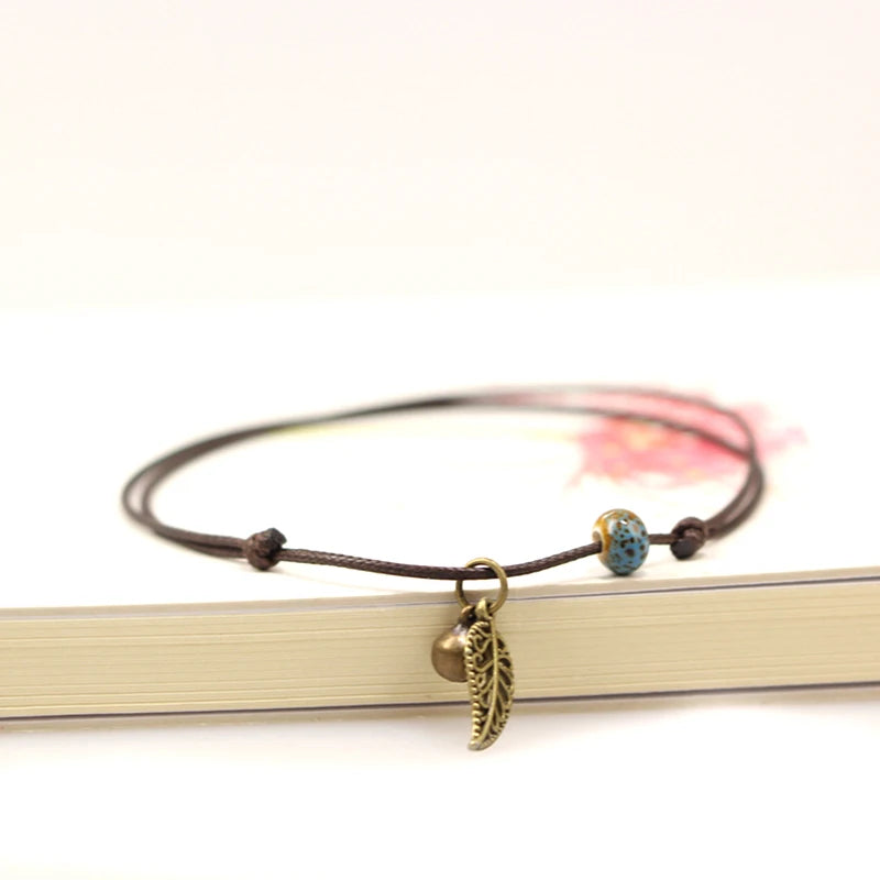 Pulseira Tornozeleira Ceramic Leaf Vellery